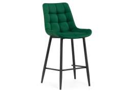 Барный стул Алст велюр зеленый / черный (50x58x99)