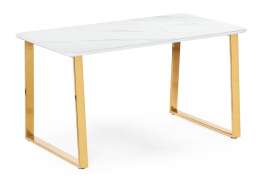 Керамический стол Селена 2 160х90х77 белый мрамор / золото (90x77)