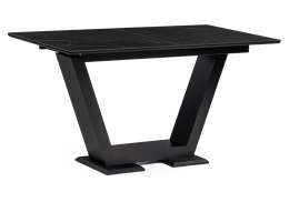 Керамический стол Иматра 140х80х76 черный мрамор / черный кварц (80x76)